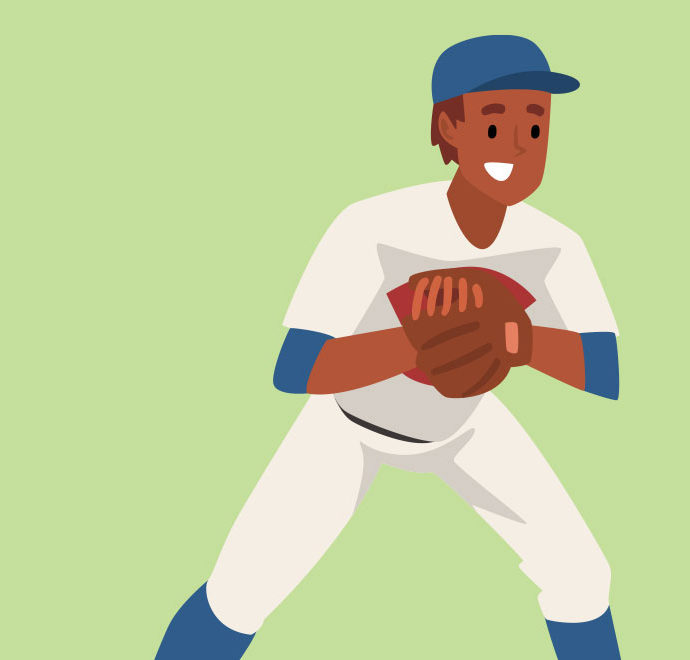 illustration of a teen baseball player